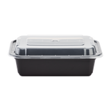 24 oz Meal Prep Containers - 24oz Microwavable Rectangular Food Containers & Lids - Black - 150 ct-To-Go Packaging-Karat-Restaurant Supply Drop
