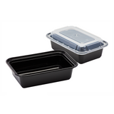 24 oz Meal Prep Containers - 24oz Microwavable Rectangular Food Containers & Lids - Black - 150 ct-To-Go Packaging-Karat-Restaurant Supply Drop
