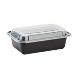 24 oz Meal Prep Containers - 24oz Microwavable Rectangular Food Containers & Lids - Black - 150 ct-To-Go Packaging-Karat-Restaurant Supply Drop
