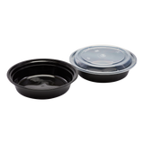 24oz Meal Prep Container - 24 oz Microwavable Round Food Containers & Lids - Black - 150 ct-To-Go Packaging-Karat-Restaurant Supply Drop