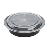 24oz Meal Prep Container - 24 oz Microwavable Round Food Containers & Lids - Black - 150 ct-To-Go Packaging-Karat-Restaurant Supply Drop