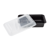 30oz Meal Prep Containers - Microwavable Rectangular Food Containers & Lids - Black - 2 Compartment Bento Box - 150 ct-To-Go Packaging-Karat-Restaurant Supply Drop