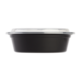 32oz Large Meal Prep Containers - - 32 oz Microwavable Round Food Containers & Lids - Black - 150 ct-To-Go Packaging-Karat-Restaurant Supply Drop