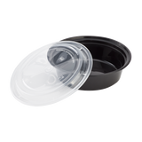 32oz Large Meal Prep Containers - - 32 oz Microwavable Round Food Containers & Lids - Black - 150 ct-To-Go Packaging-Karat-Restaurant Supply Drop