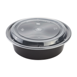 32oz Large Meal Prep Containers - - 32 oz Microwavable Round Food Containers & Lids - Black - 150 ct-To-Go Packaging-Karat-Restaurant Supply Drop