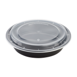 48oz Meal Prep Containers | 48 oz Extra Large Microwavable Round Food Containers with Lids - Black - 150 ct-To-Go Packaging-Karat-Restaurant Supply Drop