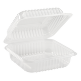 7''x7'' Hinged Containers - Medium Clamshell Takeout Boxes - Karat PP Plastic - 250 count-Karat
