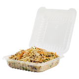 8''x8'' Hinged Containers - Large Clamshell Take Out Boxes - Karat PP Plastic - 250 count-Karat