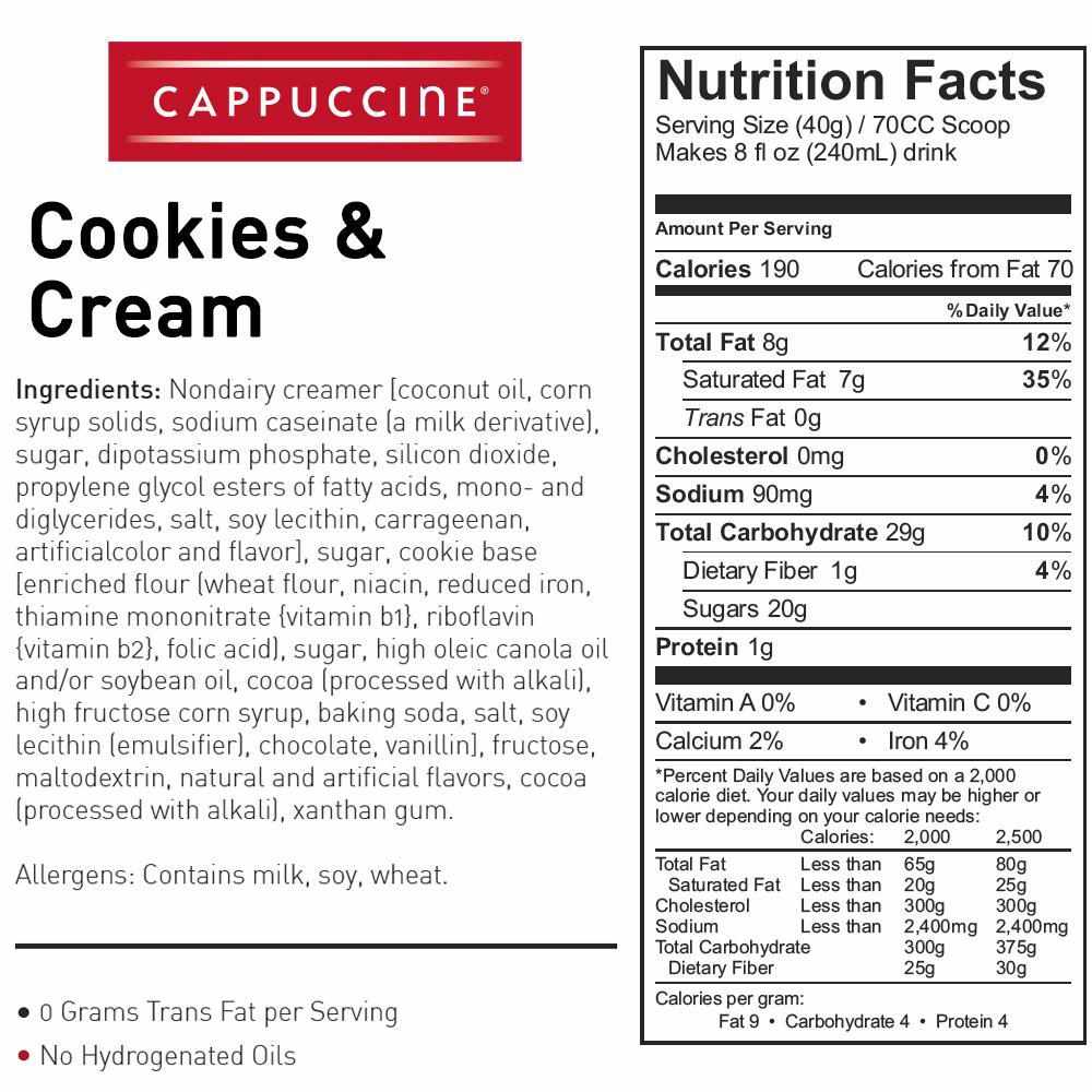Cappuccine Cookies & Cream Frappe Mix (3 lbs)-Powdered Base-Cappuccine-Restaurant Supply Drop