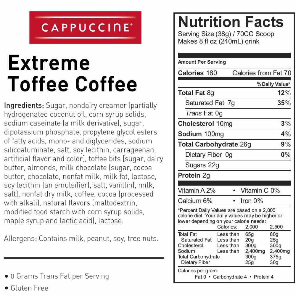 Cappuccine Extreme Toffee Coffee Frappe Mix (3 lbs)-Powdered Base-Cappuccine-Restaurant Supply Drop