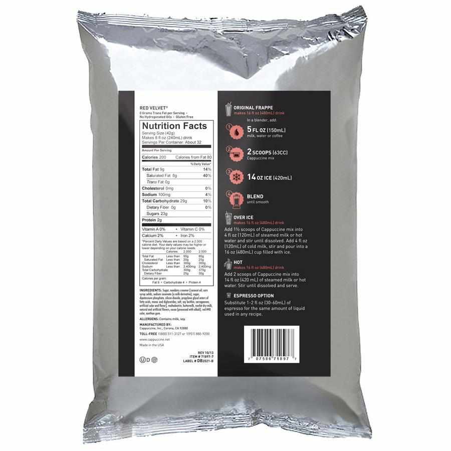 Cappuccine Red Velvet Frappe Mix (3 lbs)-Powdered Base-Cappuccine-Restaurant Supply Drop