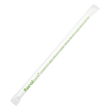 Clear PLA Straws - Karat Earth 7.75" Giant PLA Straws (7mm) Paper Wrapped - Clear - 2000 ct-Straws & Stirrers-Karat-Restaurant Supply Drop