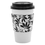 Coffee Sleeves - Traditional Cup Jackets - Fleur Black - 1,000 ct-Cup Accessories-Karat-Restaurant Supply Drop