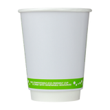 Compostable Insulated 12 oz Coffee Cups - Karat Earth 12oz Eco-Friendly Insulated Paper Hot Cups - One Cup, One Earth (90mm) - 500 ct-Karat
