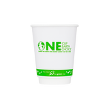 Compostable Insulated 12 oz Coffee Cups - Karat Earth 12oz Eco-Friendly Insulated Paper Hot Cups - One Cup, One Earth (90mm) - 500 ct-Karat