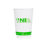 Compostable Insulated Coffee Cups - 16oz Eco-Friendly Insulated Paper Hot Cups - One Cup, One Earth (90mm) - 500 ct-Cups & Lids-Karat-Restaurant Supply Drop