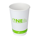 Compostable Insulated Coffee Cups - 16oz Eco-Friendly Insulated Paper Hot Cups - One Cup, One Earth (90mm) - 500 ct-Cups & Lids-Karat-Restaurant Supply Drop