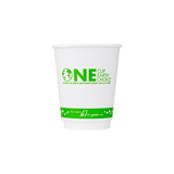 Compostable Insulated Coffee Cups - 8oz Eco-Friendly Insulated Paper Hot Cups - One Cup, One Earth (80mm) - 500 ct-Karat