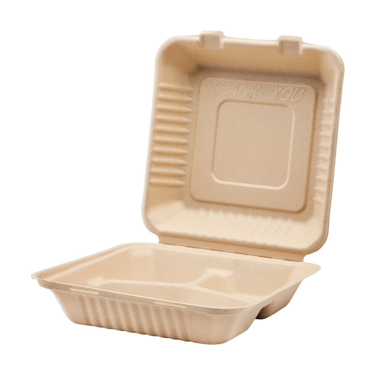 Extra Large Biodegradable 3 Compartment Takeout Box - Karat Earth 9x9 Bagasse Compostable Container- 200 ct-To-Go Packaging-Karat-Restaurant Supply Drop