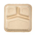 Extra Large Biodegradable 3 Compartment Takeout Box - Karat Earth 9x9 Bagasse Compostable Container- 200 ct-To-Go Packaging-Karat-Restaurant Supply Drop