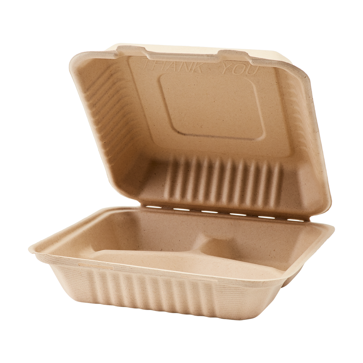 Extra Large Biodegradable 3 Compartment Takeout Box - Karat Earth 9x9 Bagasse Compostable Container- 200 ct-To-Go Packaging-Karat-Restaurant Supply Drop
