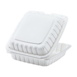 Jumbo White Takeout Boxes - 9"x9" Mineral Filled Hinged Food Containers- Karat Earth 120ct-To-Go Packaging-Karat-Restaurant Supply Drop