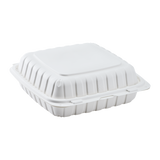 Jumbo White Takeout Boxes - 9"x9" Mineral Filled Hinged Food Containers- Karat Earth 120ct-To-Go Packaging-Karat-Restaurant Supply Drop