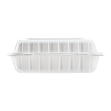 Jumbo White Takeout Boxes - 9"x9" Mineral Filled Hinged Food Containers- Karat Earth 120ct-To-Go Packaging-Karat-Restaurant Supply Drop