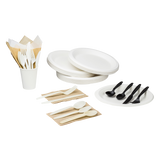 Karat Earth 9'' Compostable Bagasse Round Plates - 500 ct-Bowls & Plates-Karat-Restaurant Supply Drop