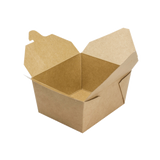 Kraft Microwavable Folded Paper #1 Takeout Boxes - Karat Small Fold-To-Go Container - 30oz - 4.3" X 3.5" X 2.4" - 450 Count-To-Go Packaging-Karat-Restaurant Supply Drop