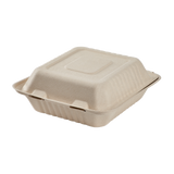 Large Biodegradable Takeout Boxes - Karat Earth 8''x8'' Compostable Bagasse Hinged Containers-To-Go Packaging-Karat-Restaurant Supply Drop