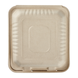 Large Biodegradable Takeout Boxes - Karat Earth 8''x8'' Compostable Bagasse Hinged Containers-To-Go Packaging-Karat-Restaurant Supply Drop