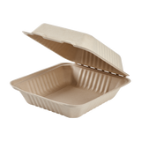 Large Biodegradable Takeout Boxes - Karat Earth 8''x8'' Compostable Bagasse Hinged Containers-To-Go Packaging-Karat-Restaurant Supply Drop