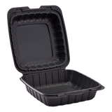 Large Black Take Out Containers - 8"x8" Mineral Filled Hinged Carry Out Boxes - Karat Earth - Black - 200 ct-To-Go Packaging-Karat-Restaurant Supply Drop