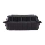Large Black Take Out Containers - 8"x8" Mineral Filled Hinged Carry Out Boxes - Karat Earth - Black - 200 ct-To-Go Packaging-Karat-Restaurant Supply Drop