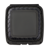 Large Black Take Out Containers - 8"x8" Mineral Filled Hinged Carry Out Boxes - Karat Earth - Black - 200 ct-To-Go Packaging-Karat-Restaurant Supply Drop