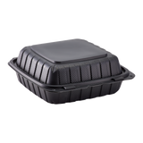 Large Black Take Out Containers - 8"x8" Mineral Filled Hinged Carry Out Boxes - Karat Earth - Black - 200 ct-To-Go Packaging-Karat-Restaurant Supply Drop