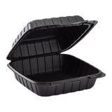 Large Black Take Out Containers - 8"x8" Mineral Filled Hinged Carry Out Boxes - Karat Earth - Black - 200 ct-To-Go Packaging-Karat-Restaurant Supply Drop