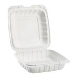 Large White Takeout Boxes - 8"x8" Mineral Filled Hinged Food Containers- Karat Earth 200 ct-To-Go Packaging-Karat-Restaurant Supply Drop