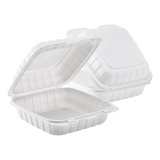 Large White Takeout Boxes - 8"x8" Mineral Filled Hinged Food Containers- Karat Earth 200 ct-To-Go Packaging-Karat-Restaurant Supply Drop