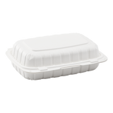 Medium White Takeout Boxes - 9"x6" Mineral Filled Hinged Food Containers- Karat Earth - White- 250 ct-To-Go Packaging-Karat-Restaurant Supply Drop