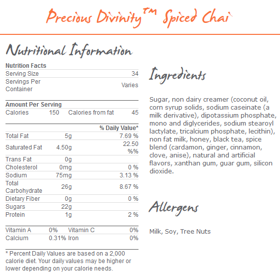 MoCafe Precious Divinity Spiced Chai (3 lbs)-Powdered Base-MoCafe-Restaurant Supply Drop