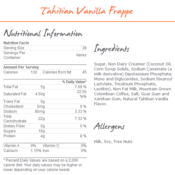 MoCafe Tahitian Vanilla Frappe Mix (3 lbs)-Powdered Base-MoCafe-Restaurant Supply Drop