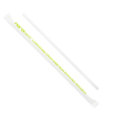 PLA Straws - Karat Earth 7.75" Jumbo PLA Clear Wrapped Straws 2,000-Karat