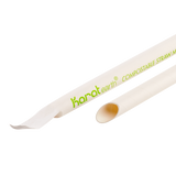 Paper Colossal Straws - Karat Earth 9" Colossal Paper Straw Wrapped Diagonal Cut - White - Paper Wrapped (1,600 ct)-Karat