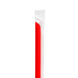 Plastic Straws 9" Giant Straws (8mm) Poly Wrapped Diagonally Cut - Red - 2,500 count-Straws & Stirrers-Karat-Restaurant Supply Drop