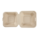 Small Biodegradable Takeout Boxes - Karat Earth 6''x6'' Compostable Bagasse Hinged Containers - 500 ct-To-Go Packaging-Karat-Restaurant Supply Drop