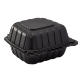 Small Black Take Out Containers - 6"x6" Mineral Filled Hinged Carry Out Boxes - Karat Earth - Black - 400 ct-To-Go Packaging-Karat-Restaurant Supply Drop