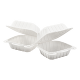 Small White Takeout Boxes - 6"x6" Mineral Filled Hinged Food Containers - Karat Earth - 400 ct-To-Go Packaging-Karat-Restaurant Supply Drop