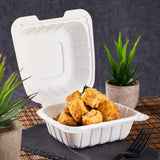 Small White Takeout Boxes - 6"x6" Mineral Filled Hinged Food Containers - Karat Earth - 400 ct-To-Go Packaging-Karat-Restaurant Supply Drop